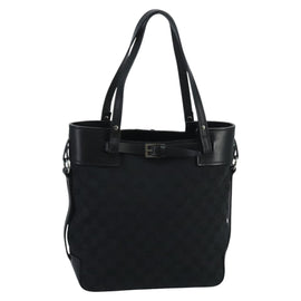 GUCCI GG Canvas Tote Bag Black Silver 107757 Auth ki5048V