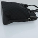 GUCCI GG Canvas Tote Bag Black Silver 107757 Auth ki5048V-3