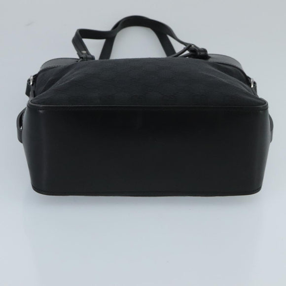 GUCCI GG Canvas Tote Bag Black Silver 107757 Auth ki5048V