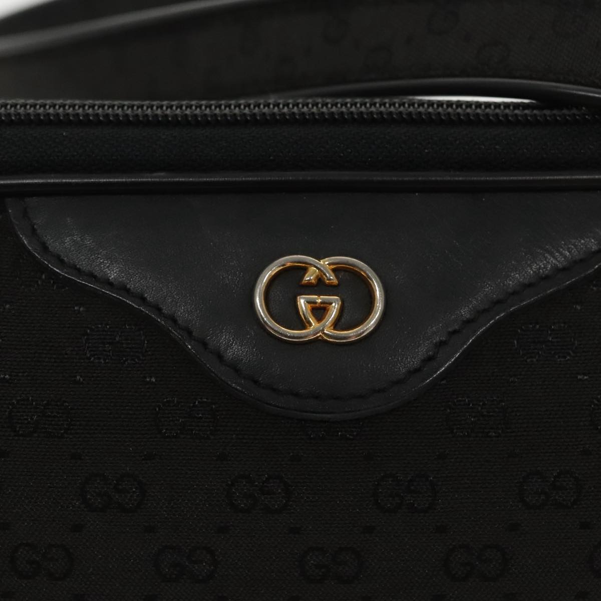 GUCCI Micro GG Canvas Shoulder Bag Black Auth ki5051