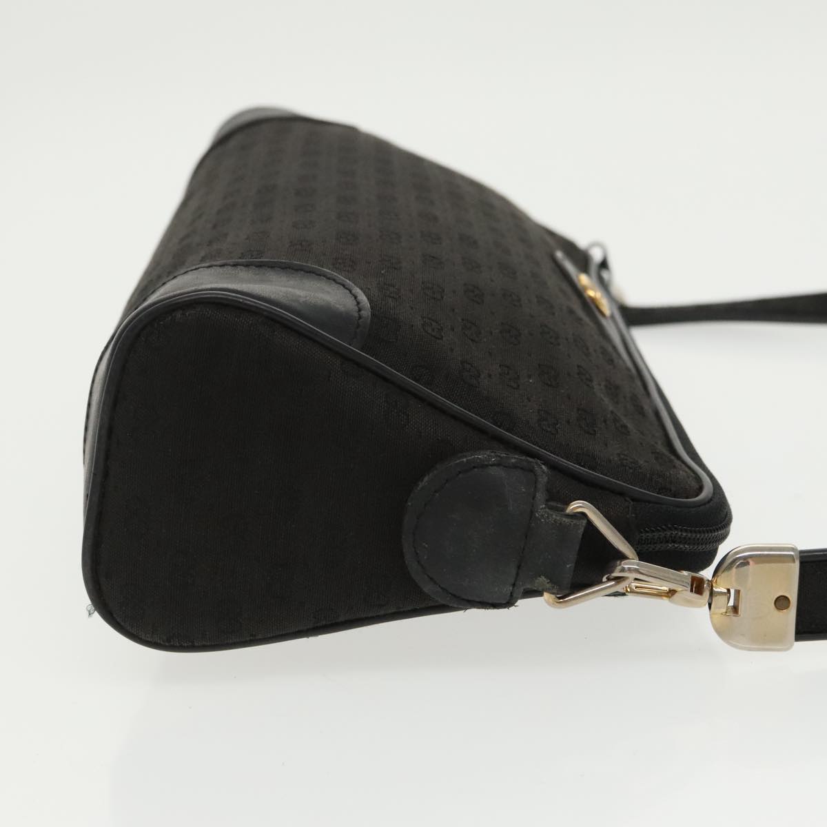 GUCCI Micro GG Canvas Shoulder Bag Black Auth ki5051