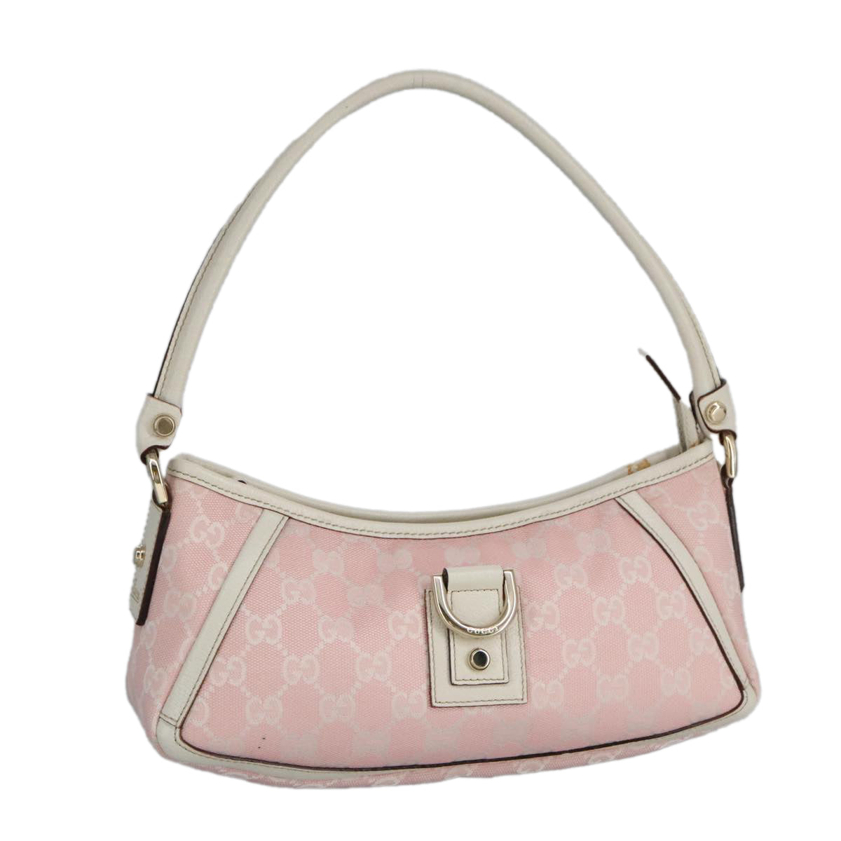 GUCCI GG Canvas Shoulder Bag Pink 130939 Auth ki5065