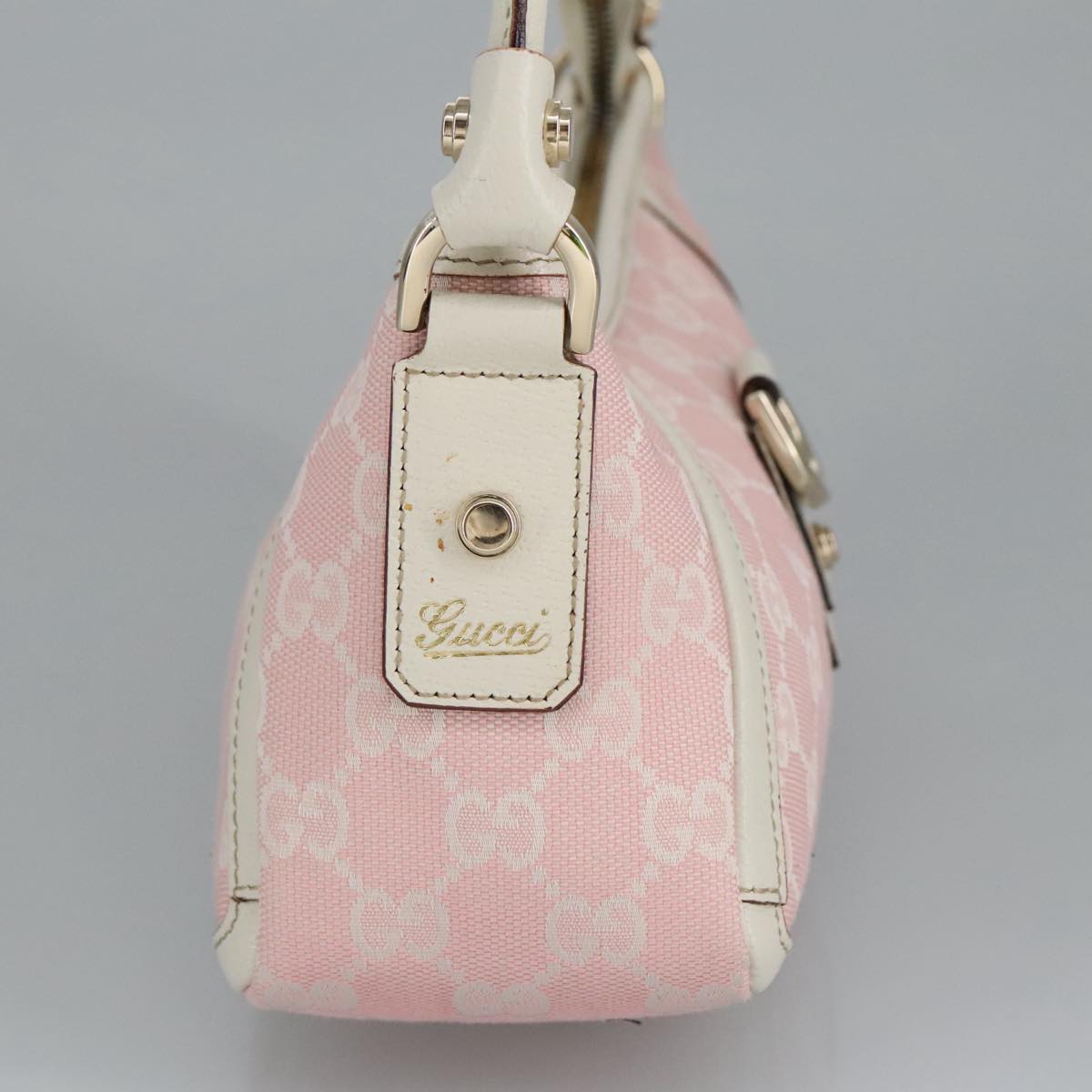 GUCCI GG Canvas Shoulder Bag Pink 130939 Auth ki5065