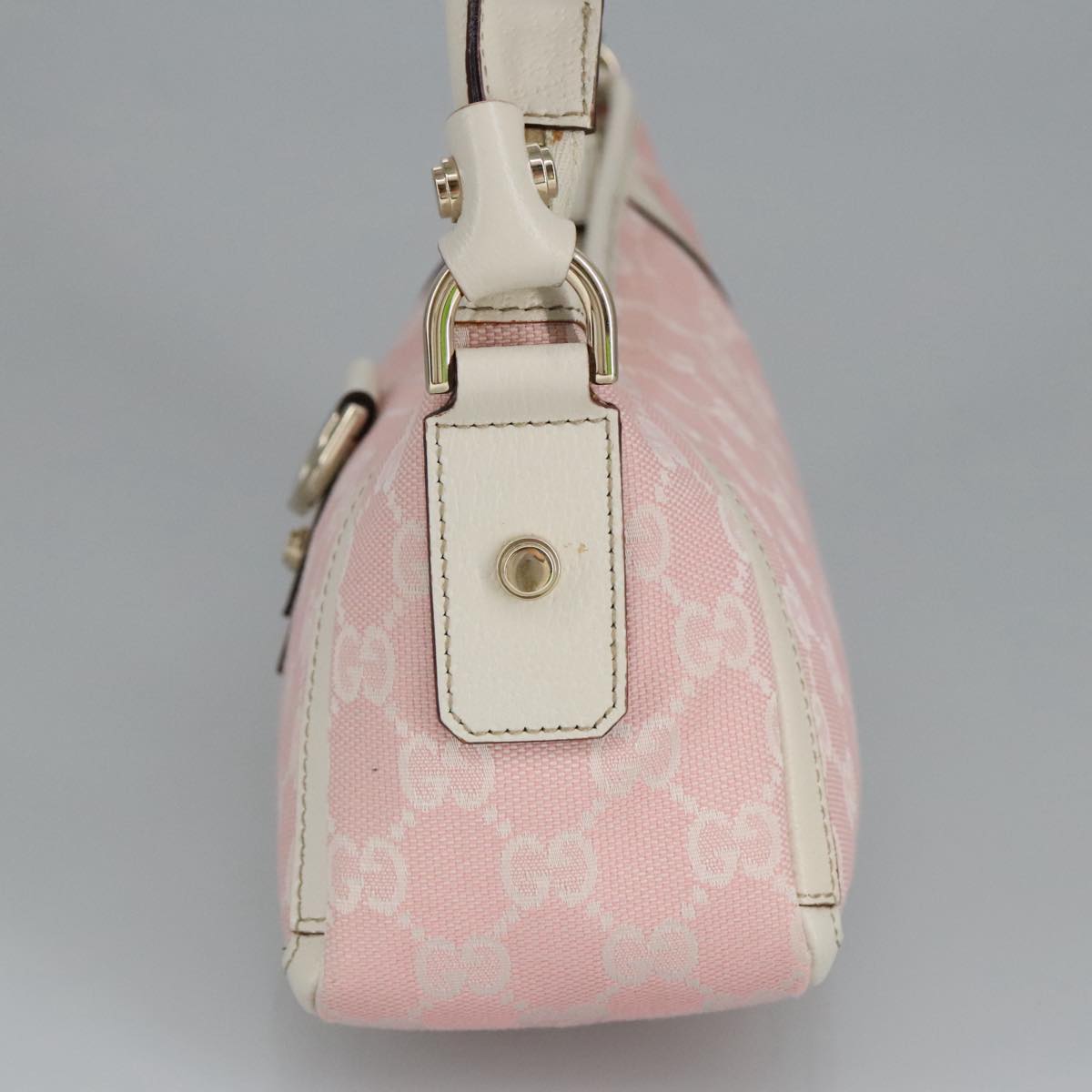 GUCCI GG Canvas Shoulder Bag Pink 130939 Auth ki5065