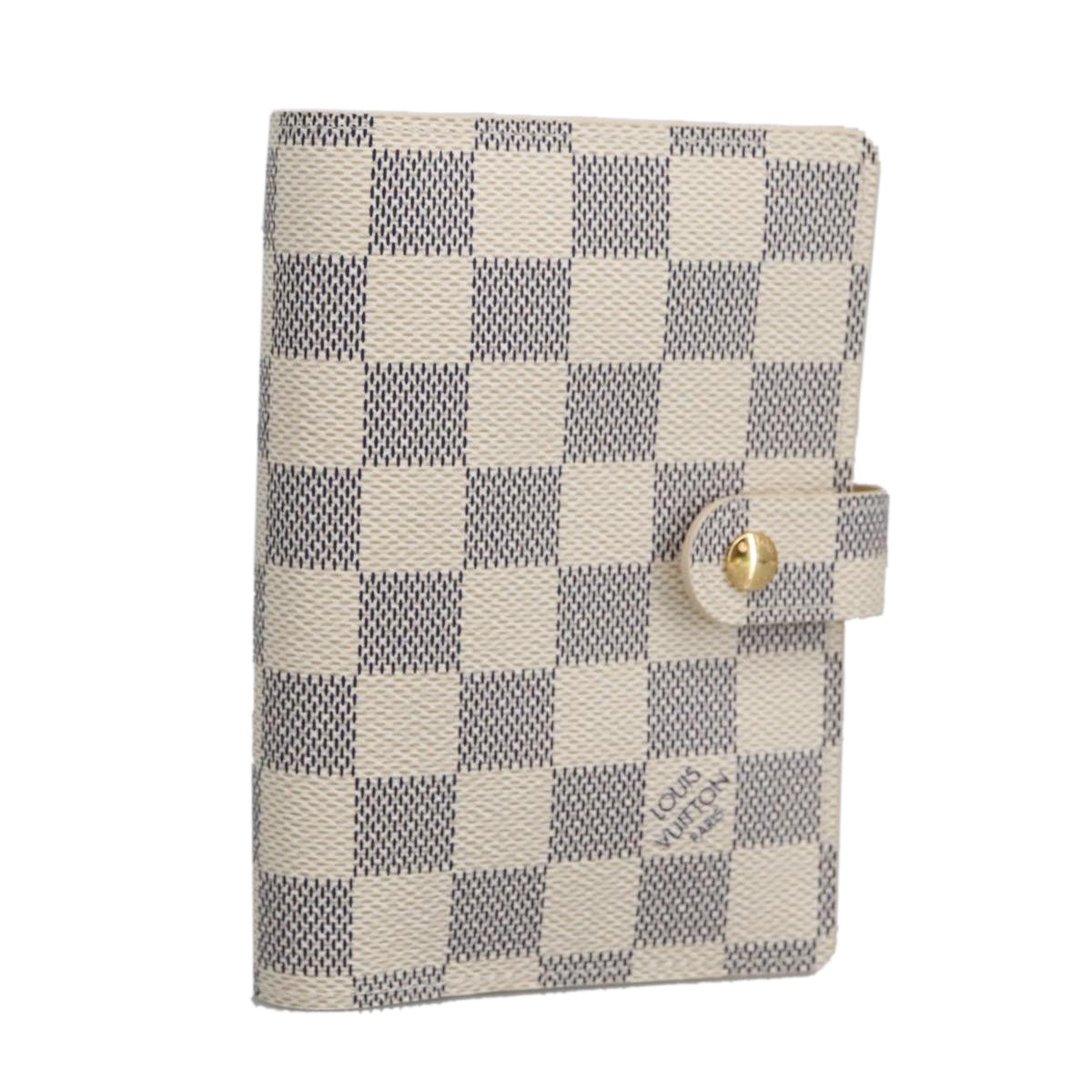 LOUIS VUITTON Damier Azur Agenda PM Day Planner Cover R20706 LV Auth ki5074