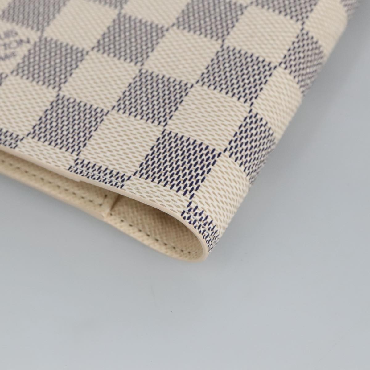 LOUIS VUITTON Damier Azur Agenda PM Day Planner Cover R20706 LV Auth ki5074