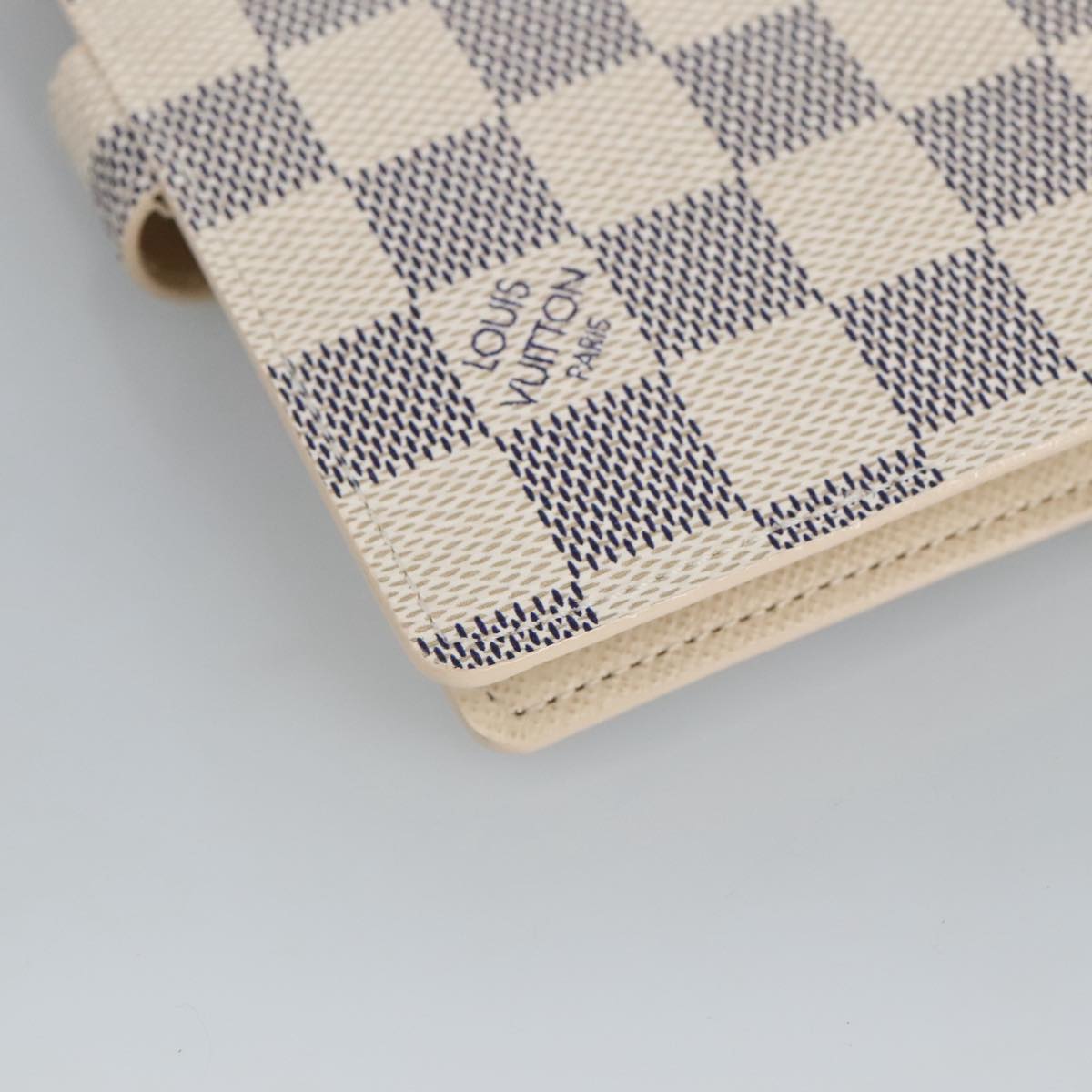 LOUIS VUITTON Damier Azur Agenda PM Day Planner Cover R20706 LV Auth ki5074