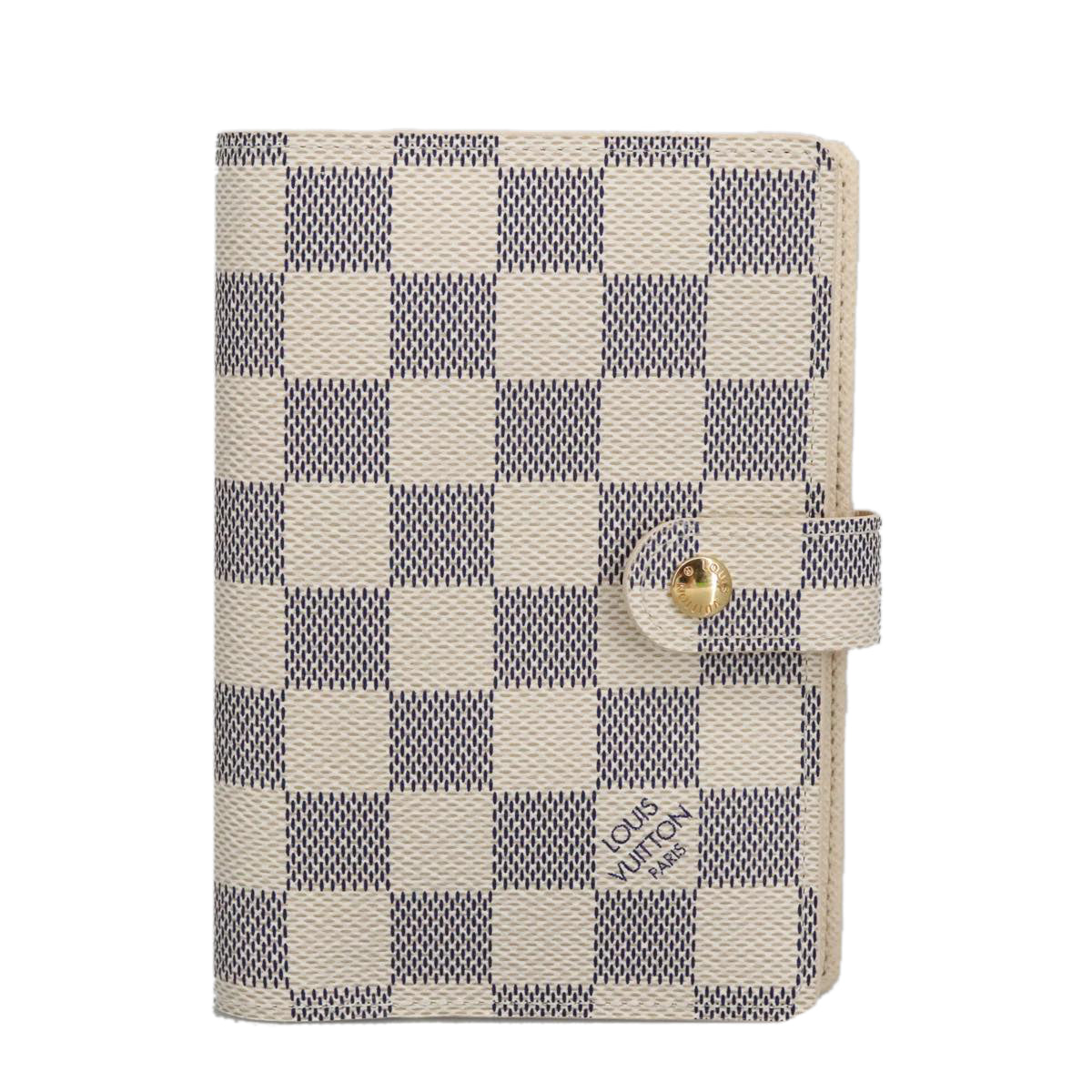 LOUIS VUITTON Damier Azur Agenda PM Day Planner Cover R20706 LV Auth ki5074