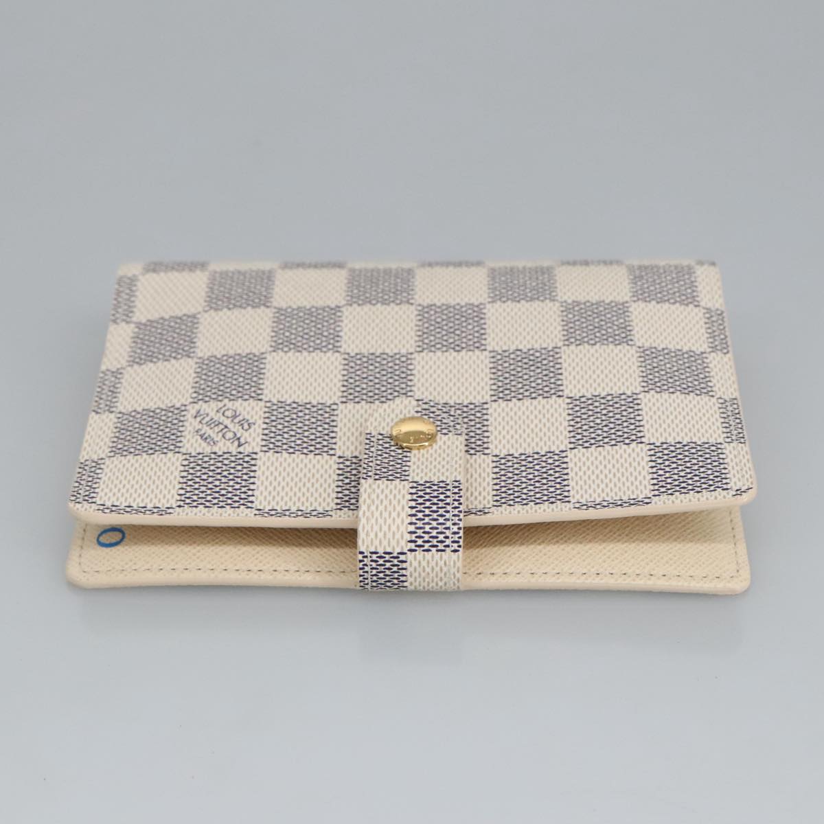 LOUIS VUITTON Damier Azur Agenda PM Day Planner Cover R20706 LV Auth ki5074