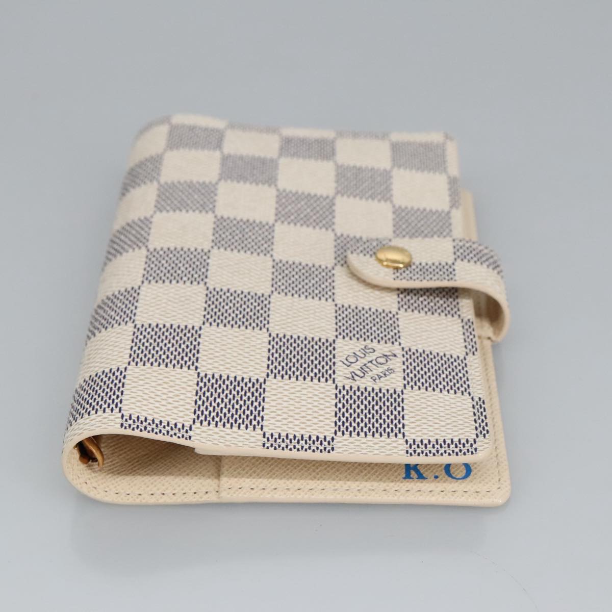 LOUIS VUITTON Damier Azur Agenda PM Day Planner Cover R20706 LV Auth ki5074