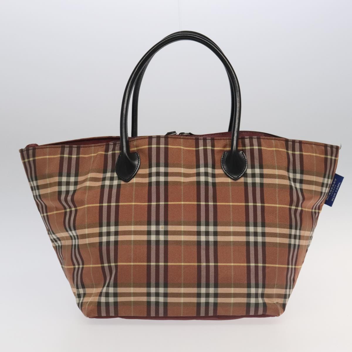 BURBERRY Nova Check Blue Label Bag Nylon 7Set Brown Black Beige Auth ki5105