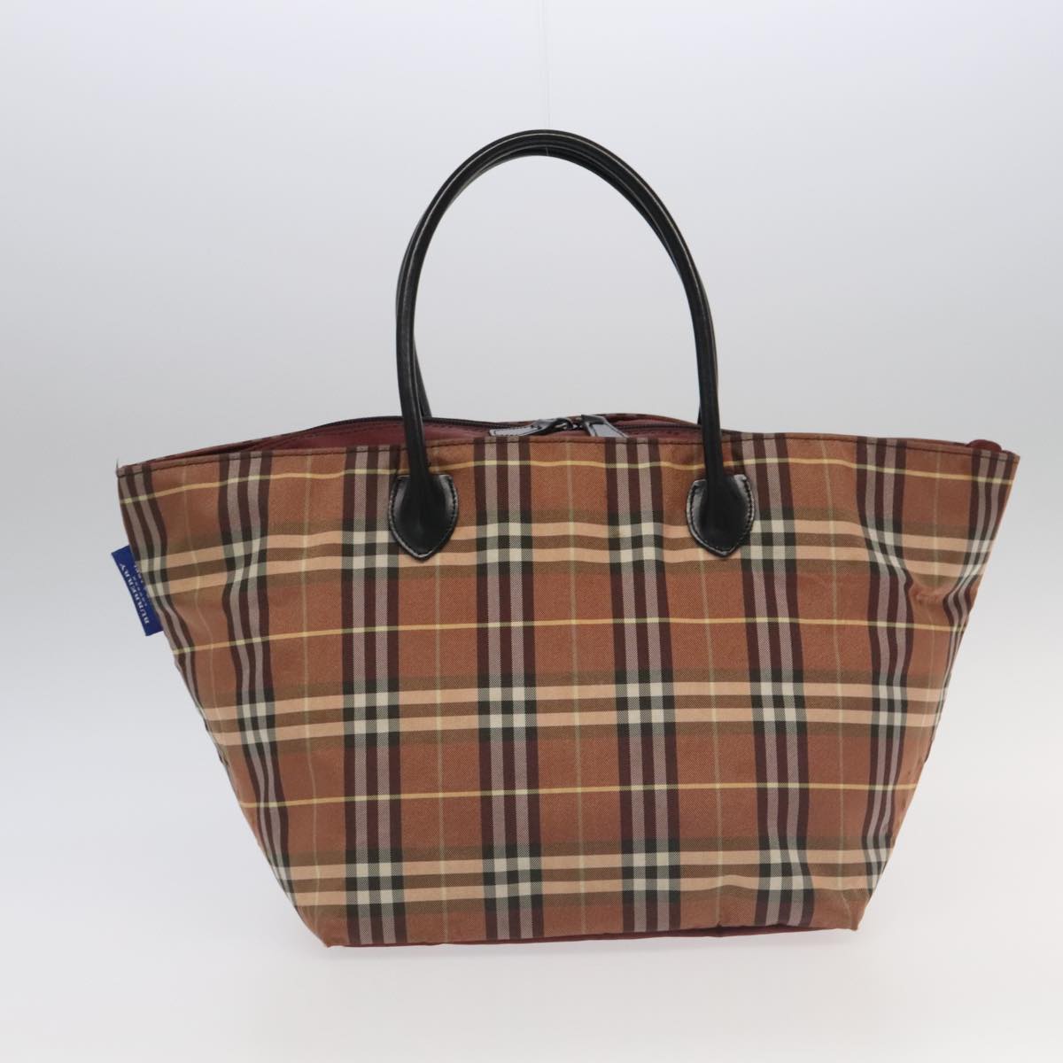 BURBERRY Nova Check Blue Label Bag Nylon 7Set Brown Black Beige Auth ki5105