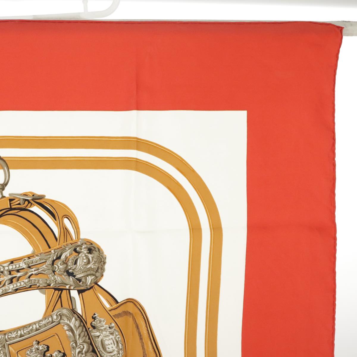 HERMES Carre 90 Scarf ""BRIDES de GALA"" Silk Red White Auth ki5113