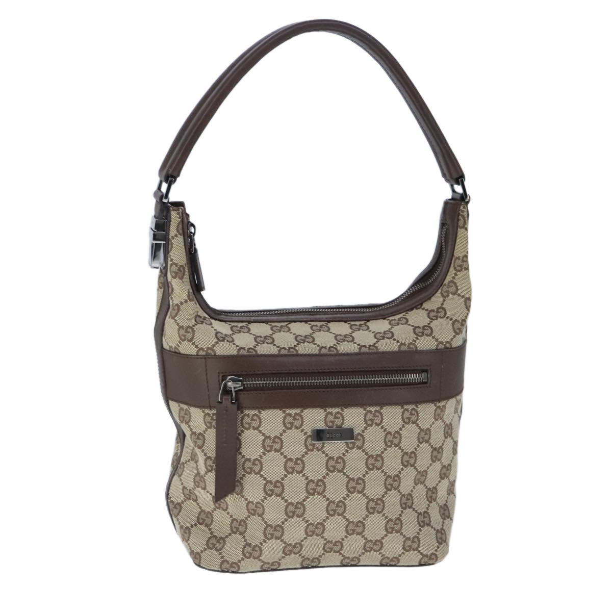 GUCCI GG Canvas Shoulder Bag Beige Auth ki5120