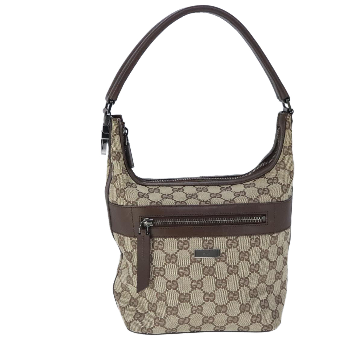 GUCCI GG Canvas Shoulder Bag Beige Auth ki5120 - 0