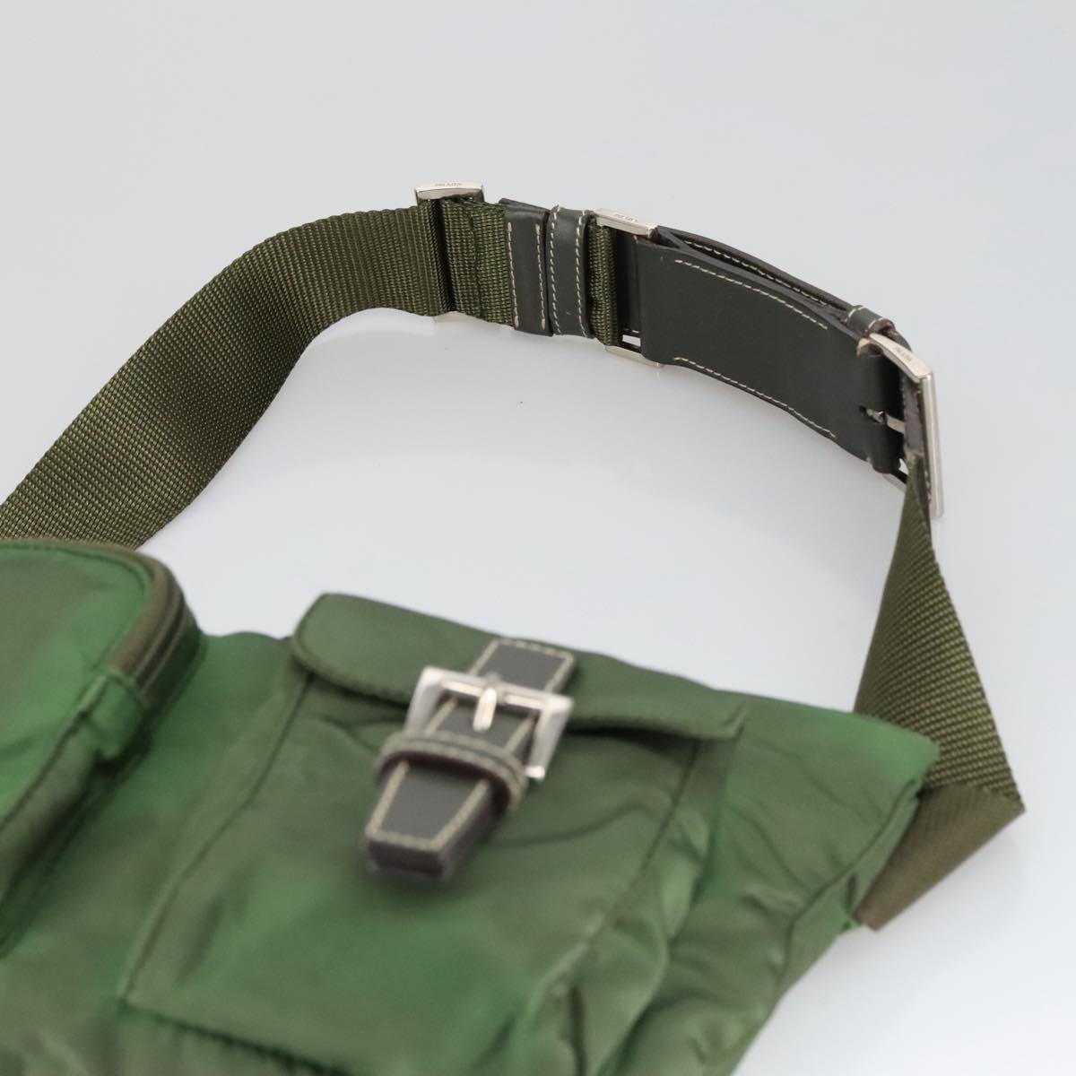 PRADA Waist bag Nylon Khaki Auth ki5122