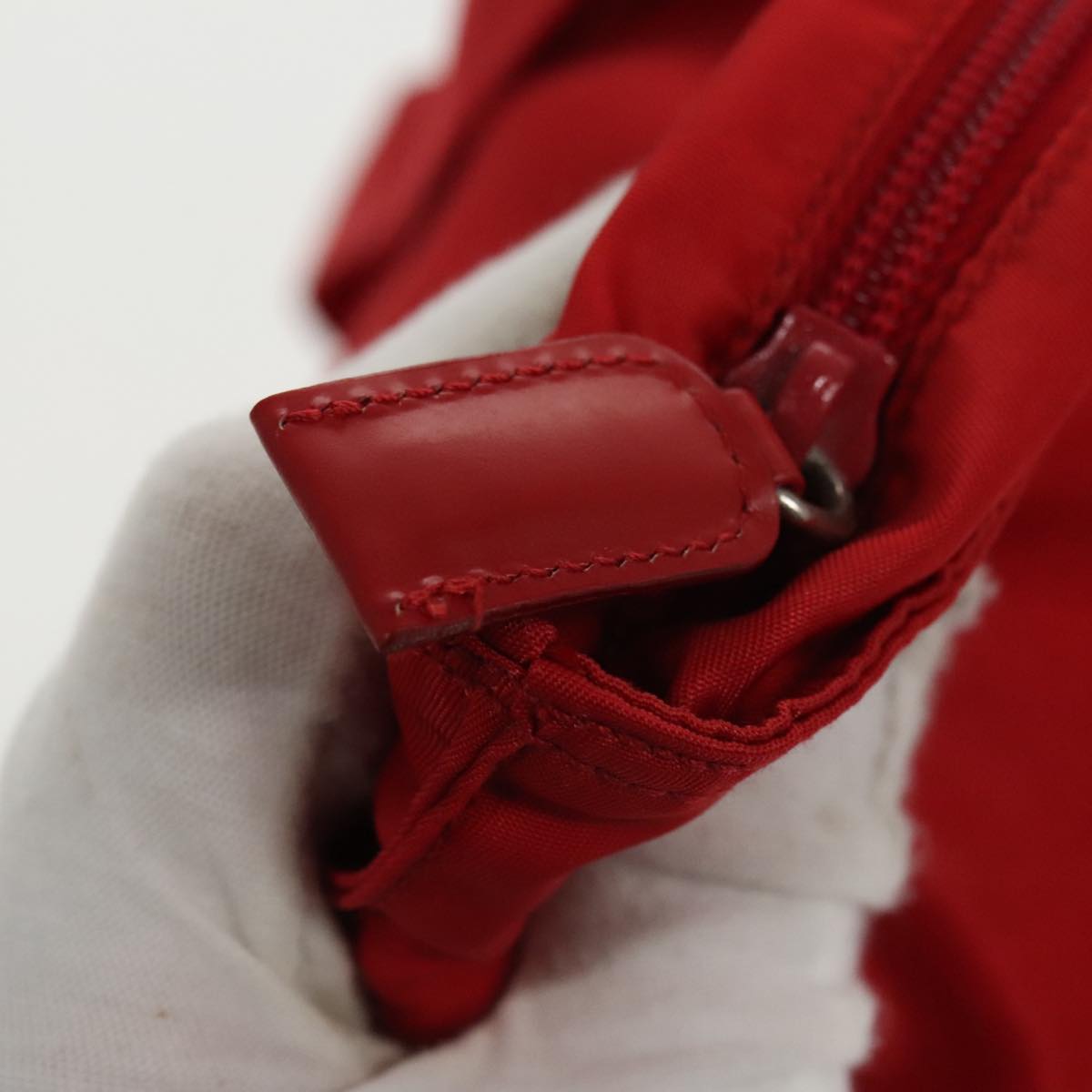 PRADA Tote Bag Nylon Red Auth ki5131