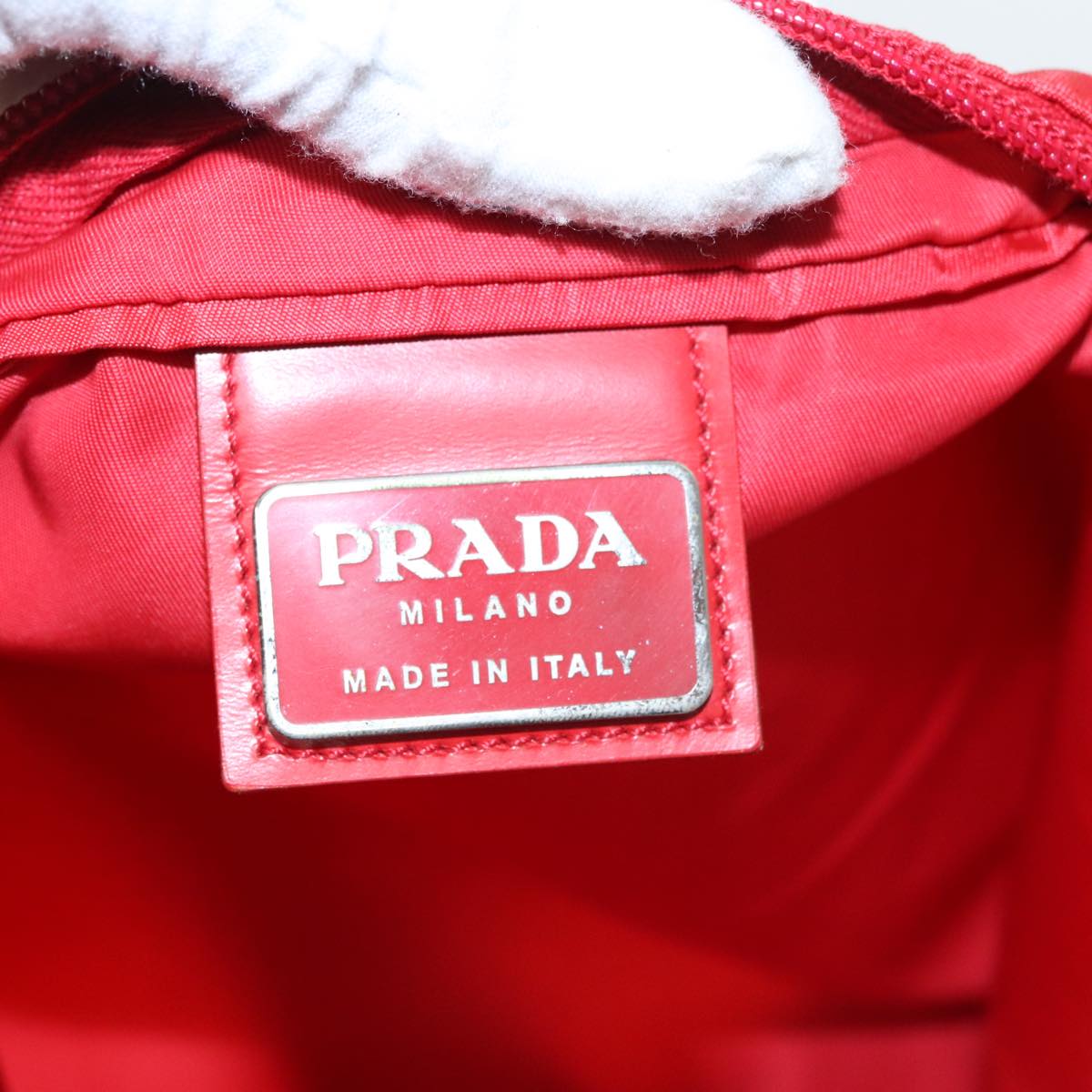 PRADA Tote Bag Nylon Red Auth ki5131