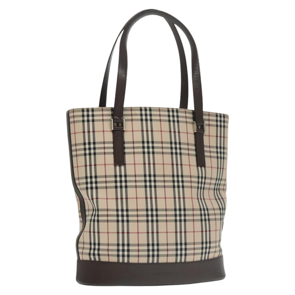 BURBERRY Nova Check Tote Bag Canvas Beige Brown Auth ki5135