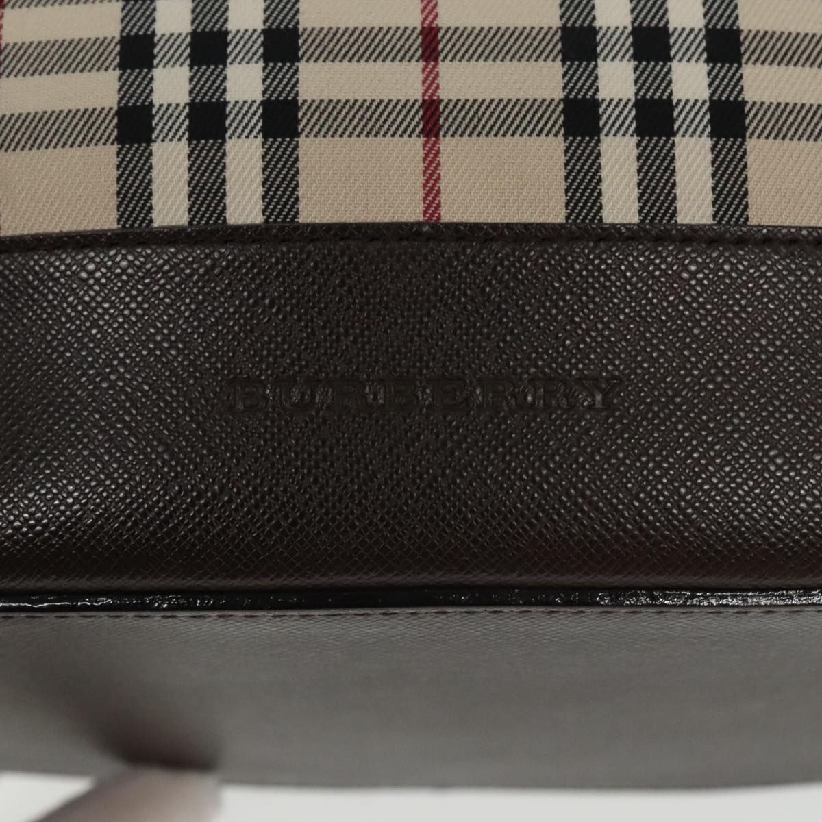 BURBERRY Nova Check Tote Bag Canvas Beige Brown Auth ki5135