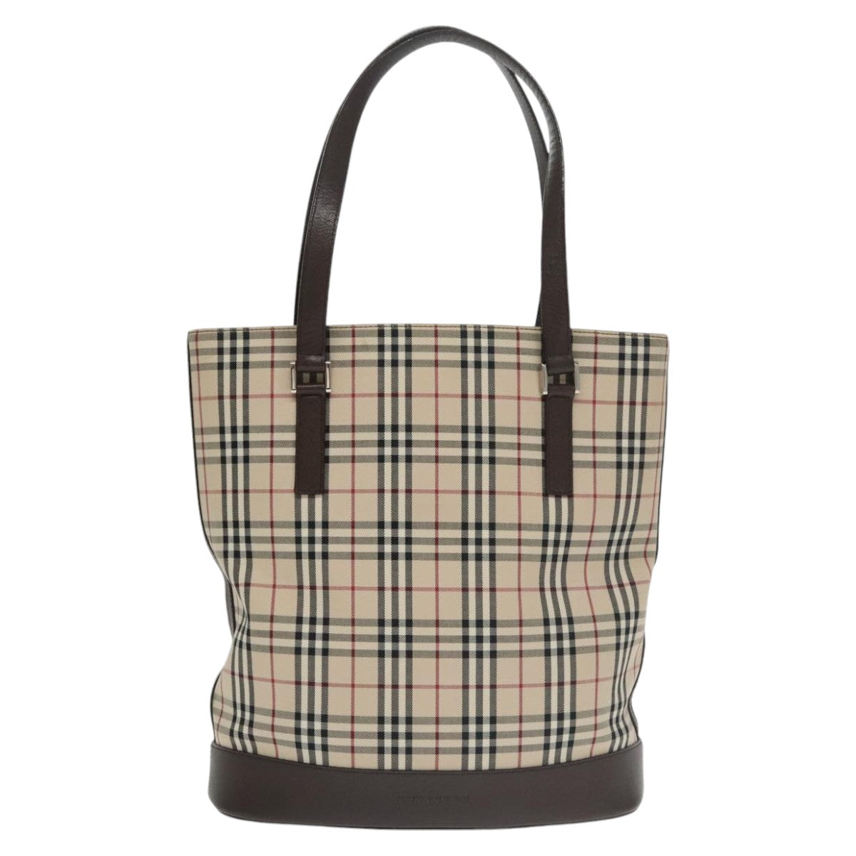 BURBERRY Nova Check Tote Bag Canvas Beige Brown Auth ki5135 - 0