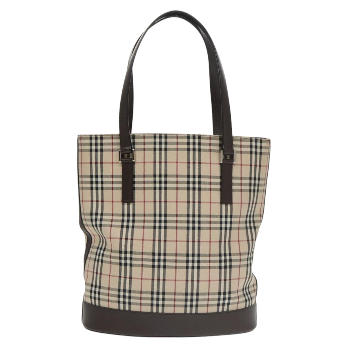 BURBERRY Nova Check Tote Bag Canvas Beige Brown Auth ki5135