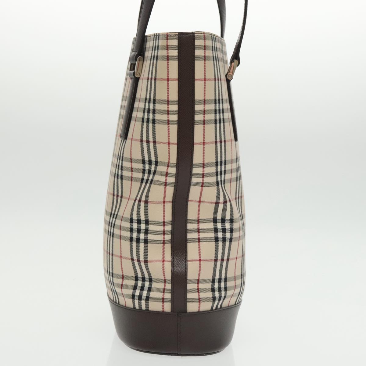 BURBERRY Nova Check Tote Bag Canvas Beige Brown Auth ki5135