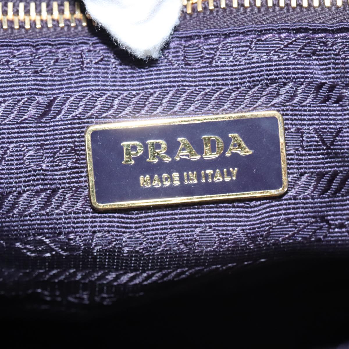 PRADA Hand Bag Leather 2way Purple Auth ki5138