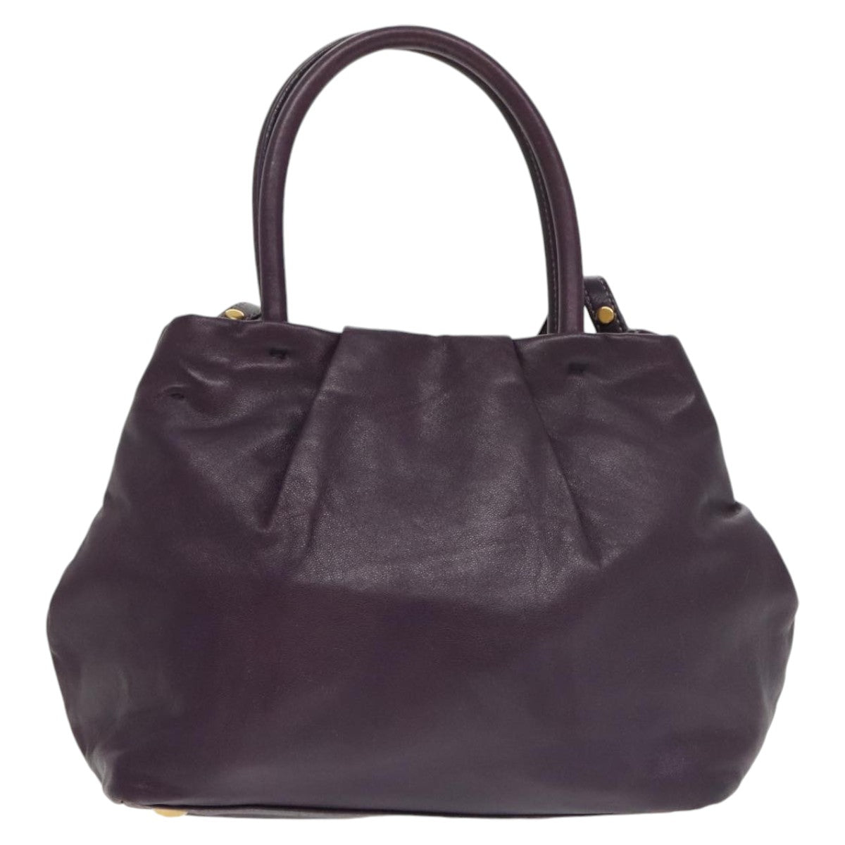 PRADA Hand Bag Leather 2way Purple Auth ki5138