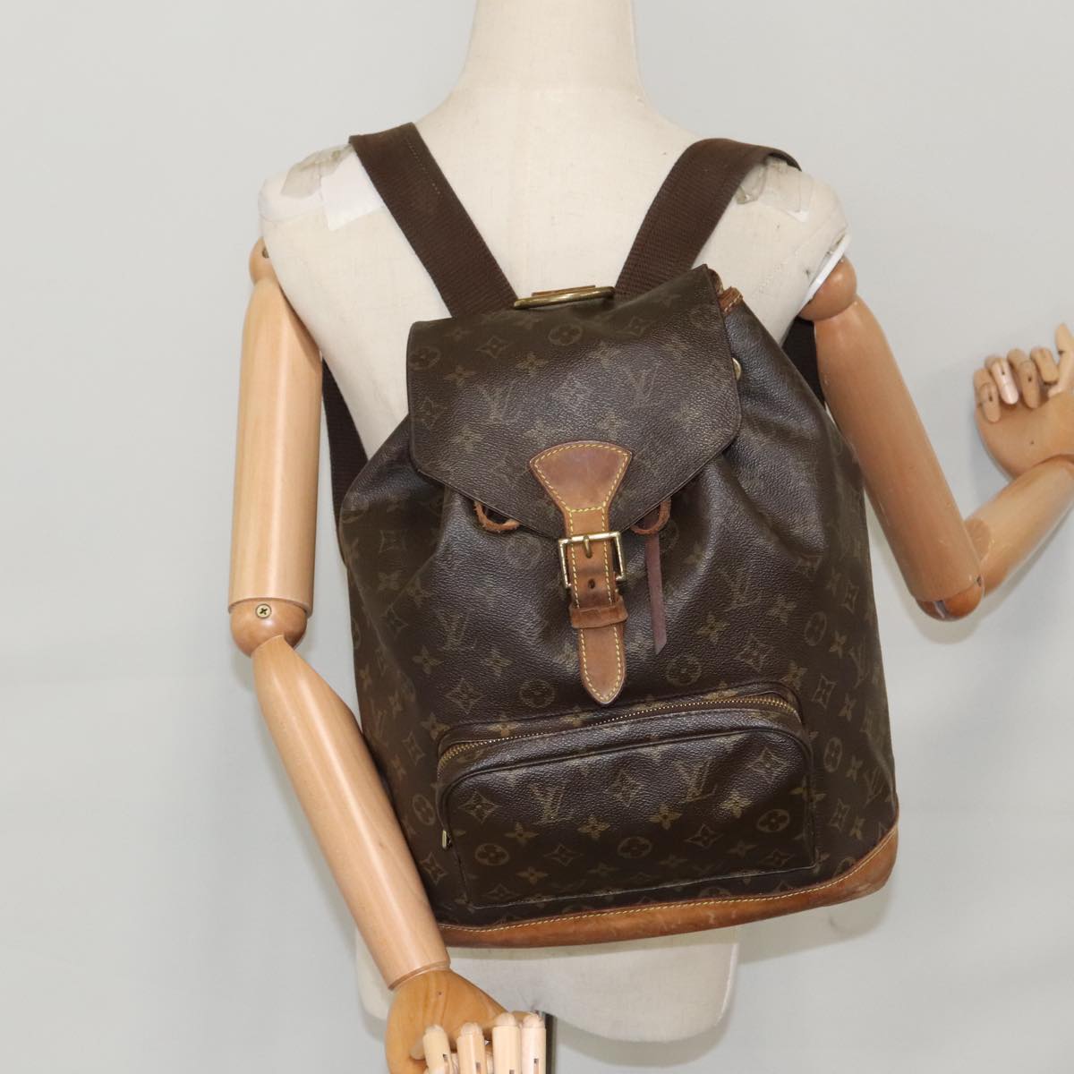 LOUIS VUITTON Monogram Montsouris GM Backpack M51135 LV Auth ki5139