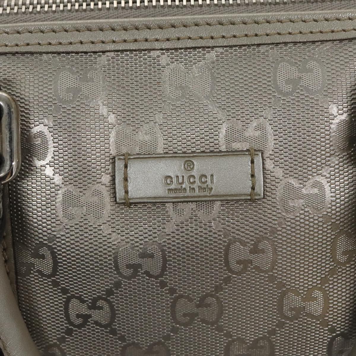 GUCCI GG implementation Boston Bag 2way Silver 203696 Auth ki5140