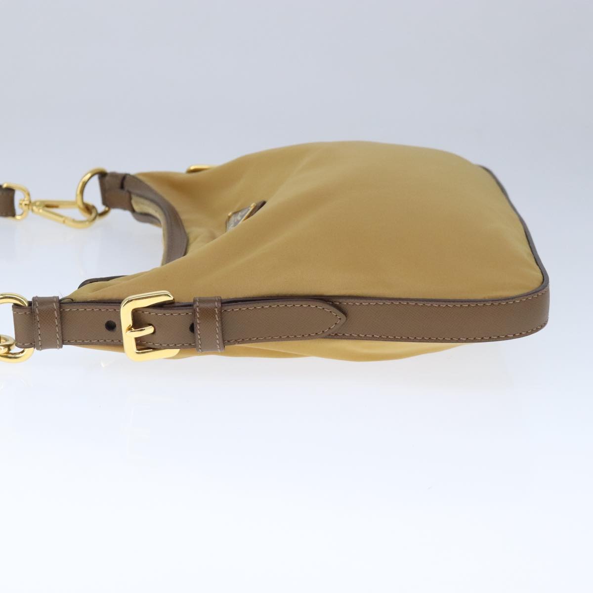 PRADA Shoulder Bag Nylon Beige Auth ki5142