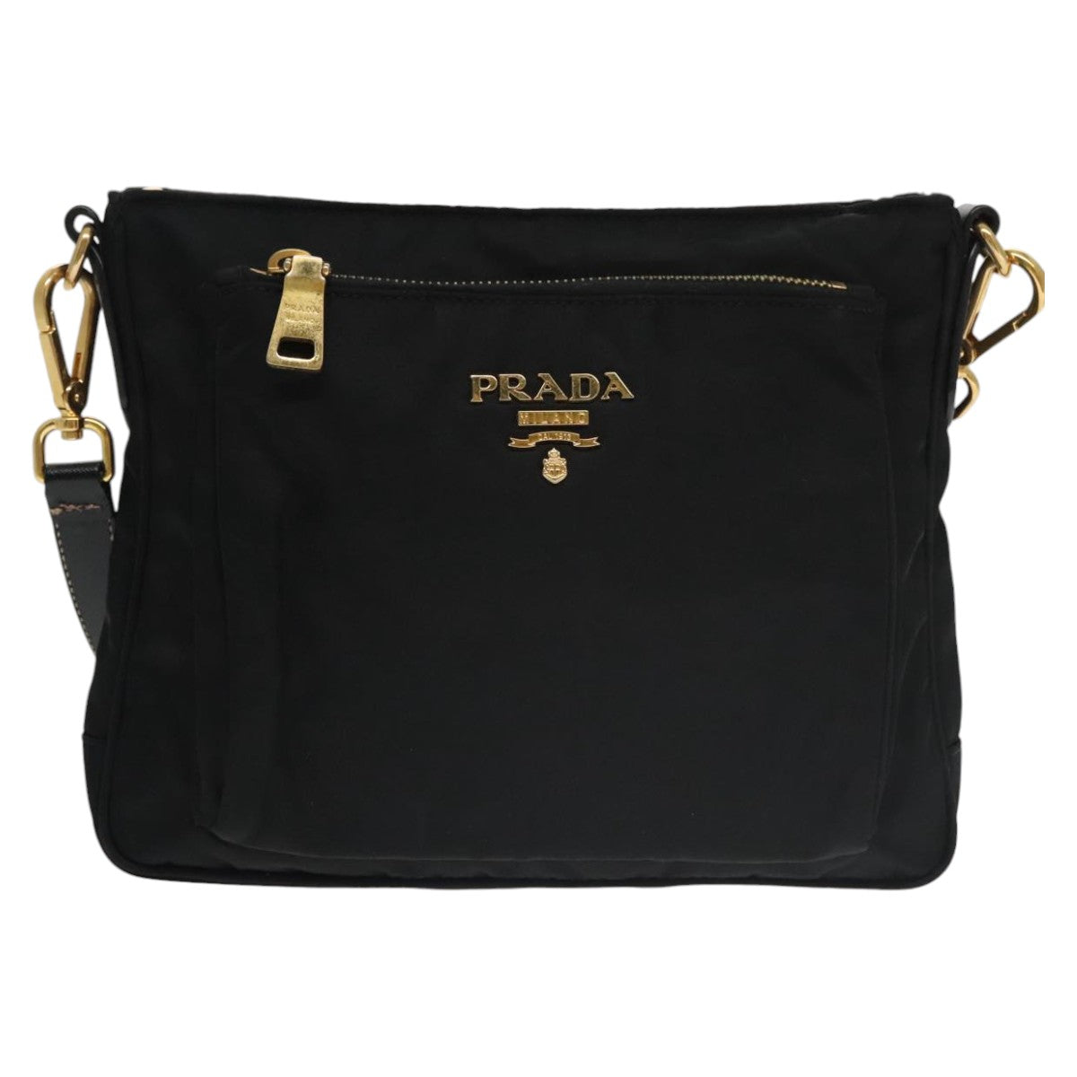 PRADA Shoulder Bag Nylon Black Auth ki5143 - 0