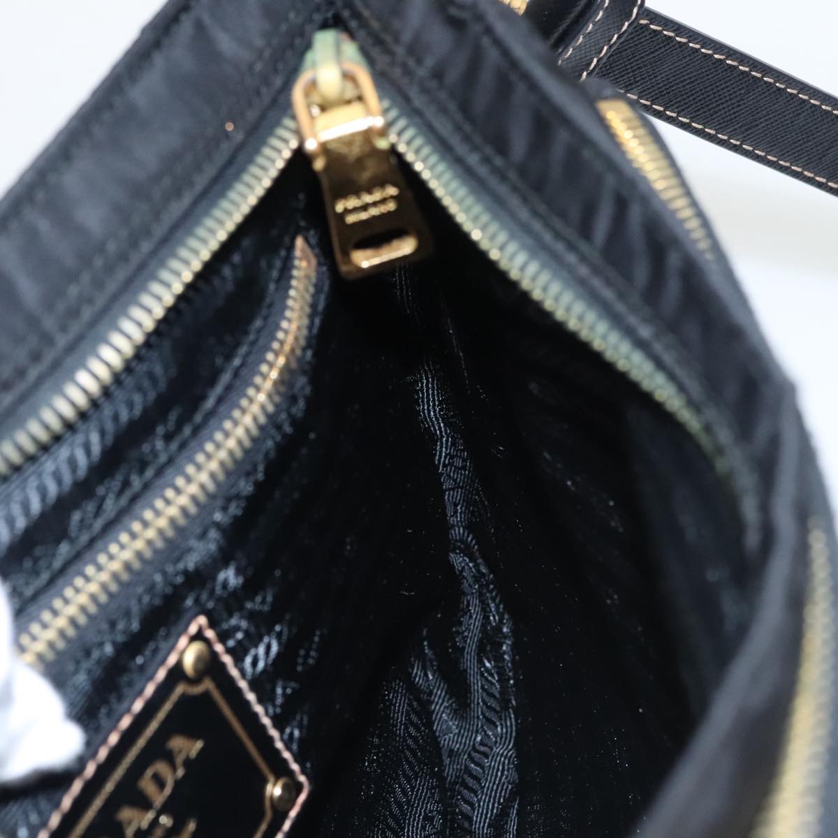 PRADA Shoulder Bag Nylon Black Auth ki5143