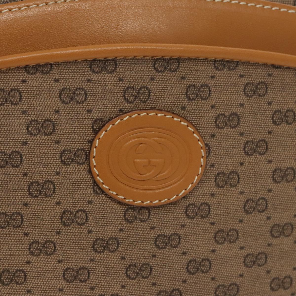 GUCCI Micro GG Canvas Shoulder Bag PVC Beige Gold 007 113 0115 Auth ki5158