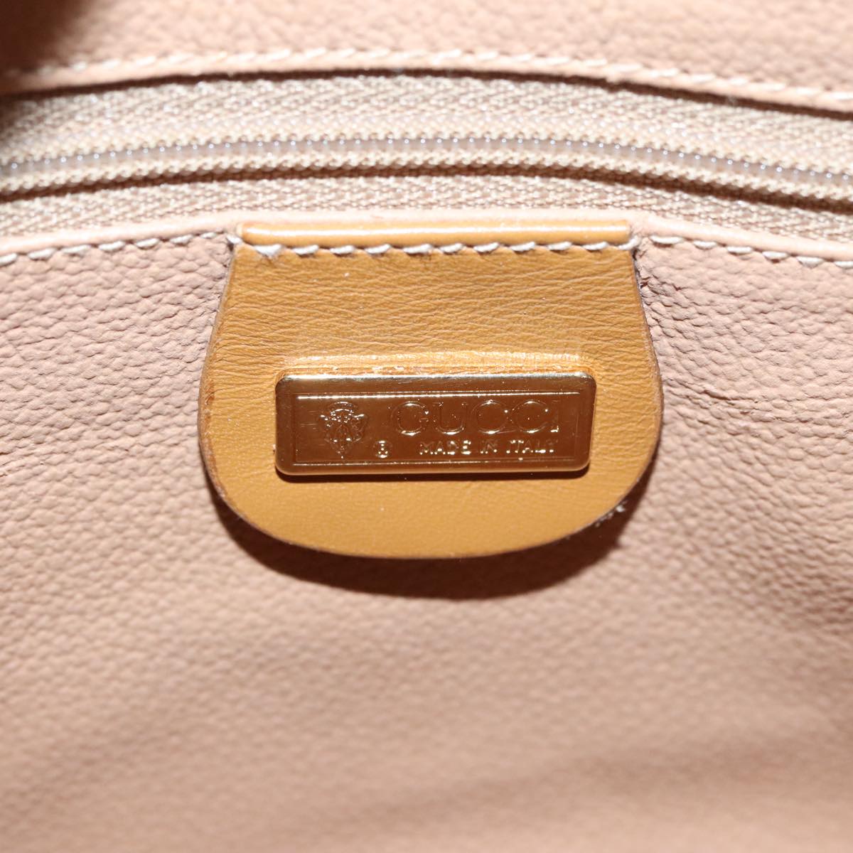 GUCCI Micro GG Canvas Shoulder Bag PVC Beige Gold 007 113 0115 Auth ki5158