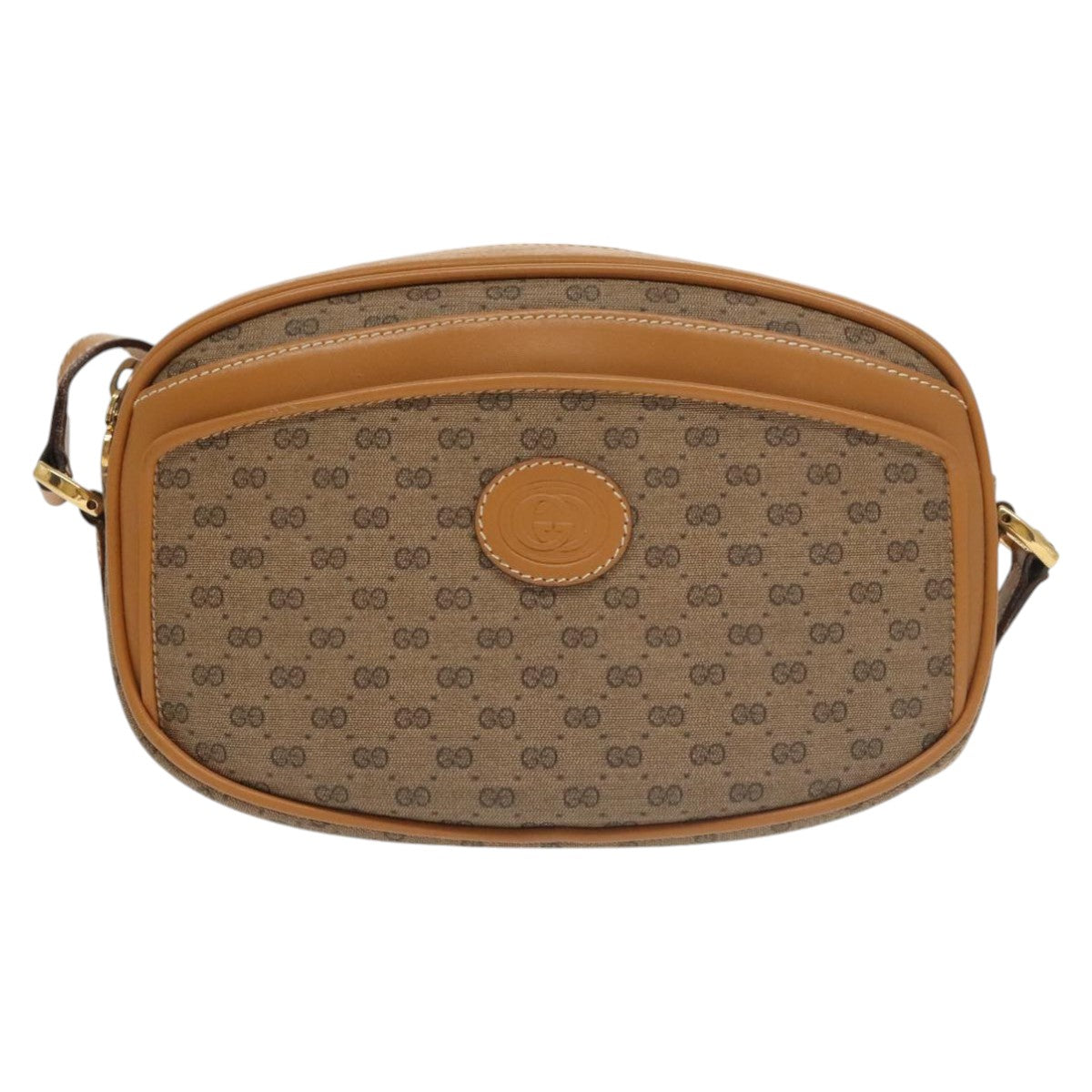 GUCCI Micro GG Canvas Shoulder Bag PVC Beige Gold 007 113 0115 Auth ki5158