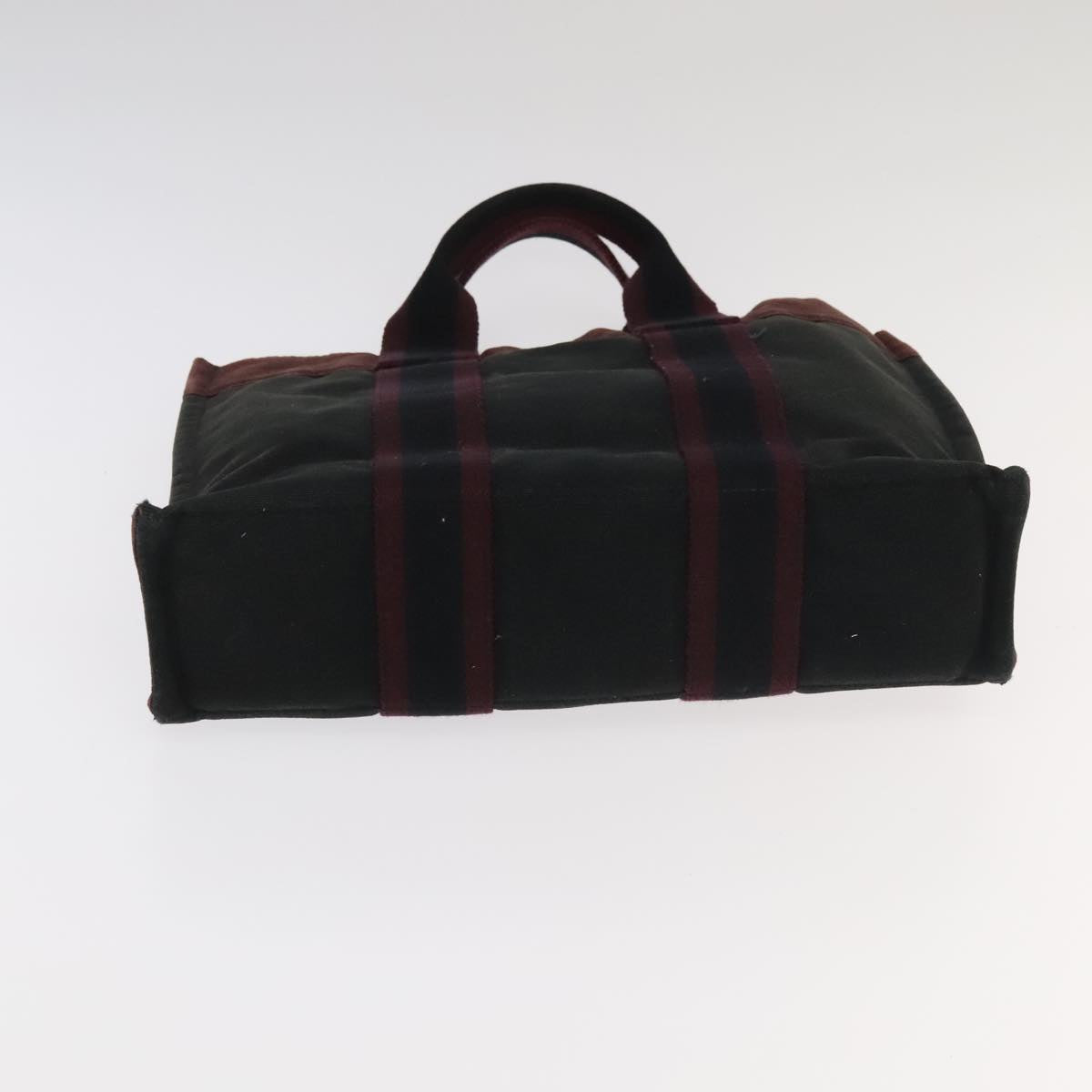 HERMES Fourre Tout Tote Bag Canvas 5Set Navy Black Red Auth ki5196