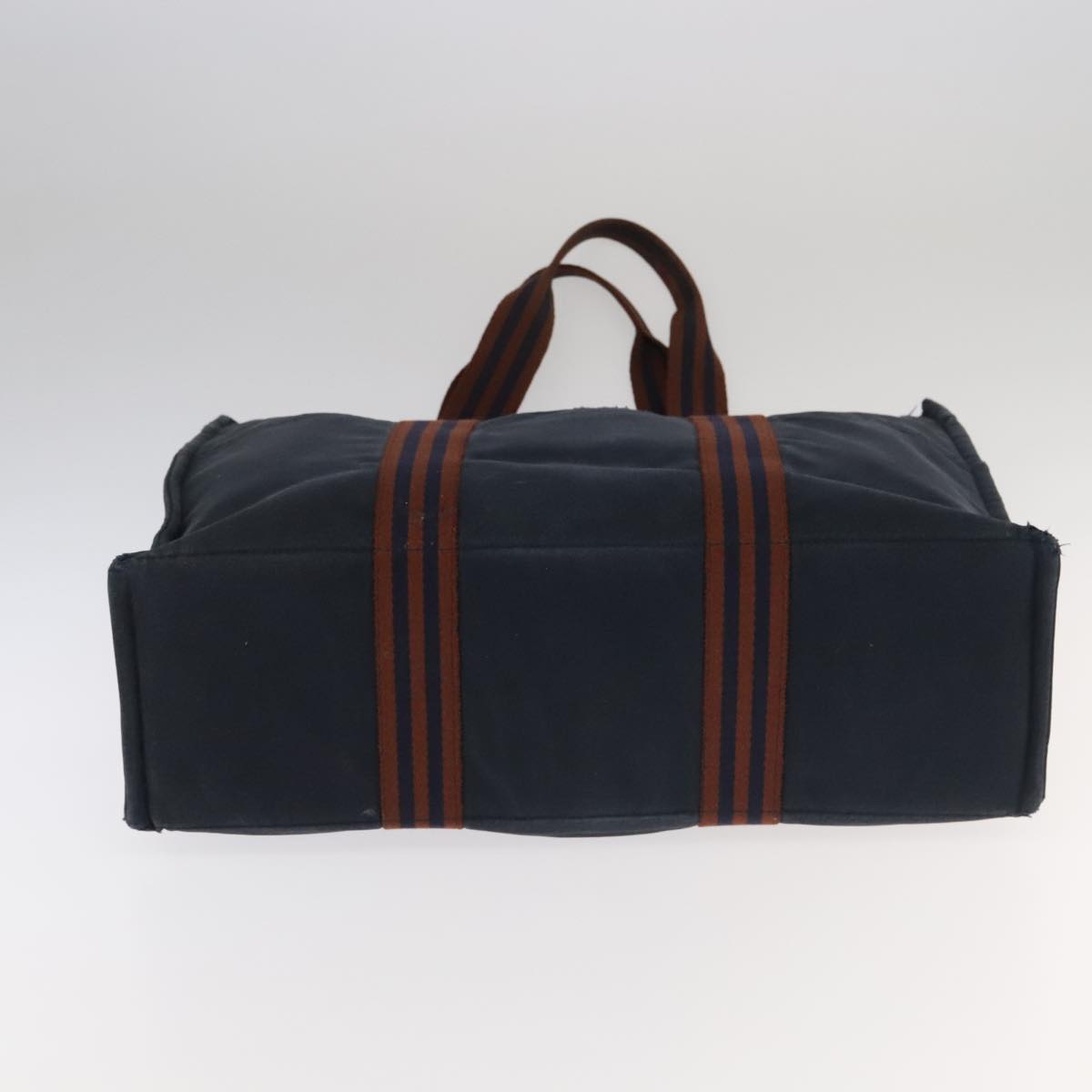 HERMES Fourre Tout Tote Bag Canvas 5Set Navy Black Red Auth ki5196