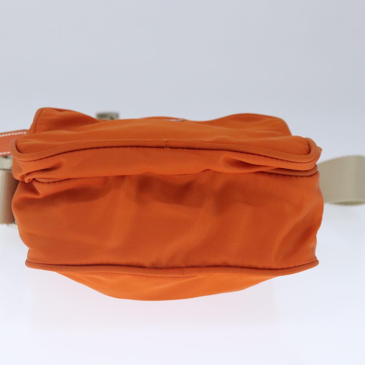 PRADA Shoulder Bag Nylon Orange Silver Auth ki5199