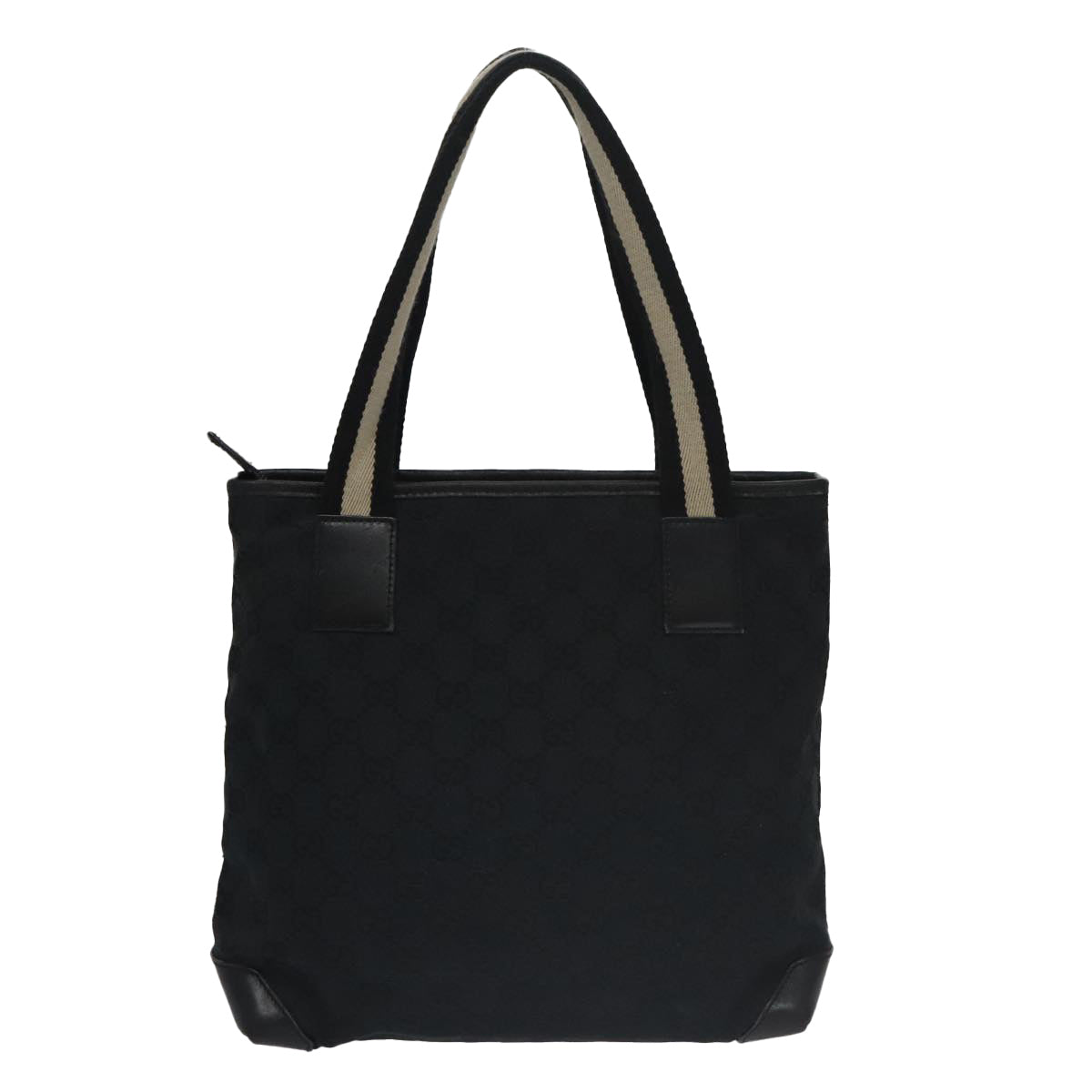 GUCCI GG Canvas Tote Bag Black Silver 019 0402 1705 Auth ki5206 - 0