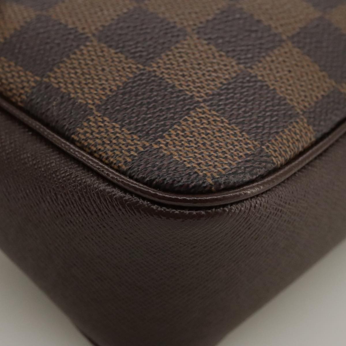 LOUIS VUITTON Damier Ebene Trousse Makeup Pouch N51982 LV Auth ki5220