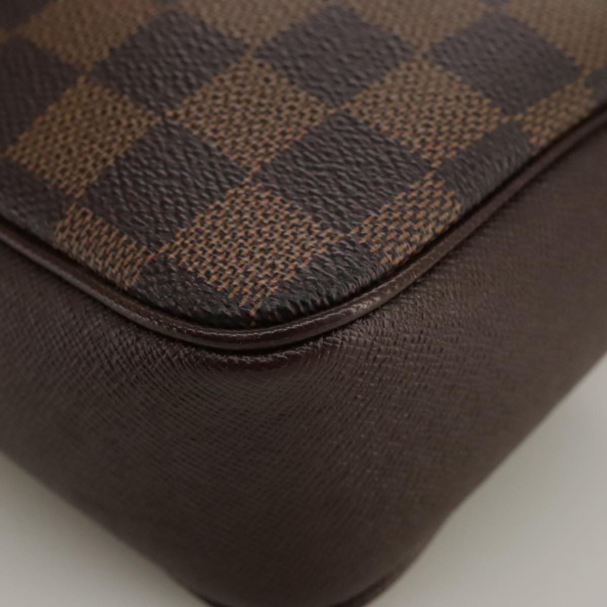 LOUIS VUITTON Damier Ebene Trousse Makeup Pouch N51982 LV Auth ki5220