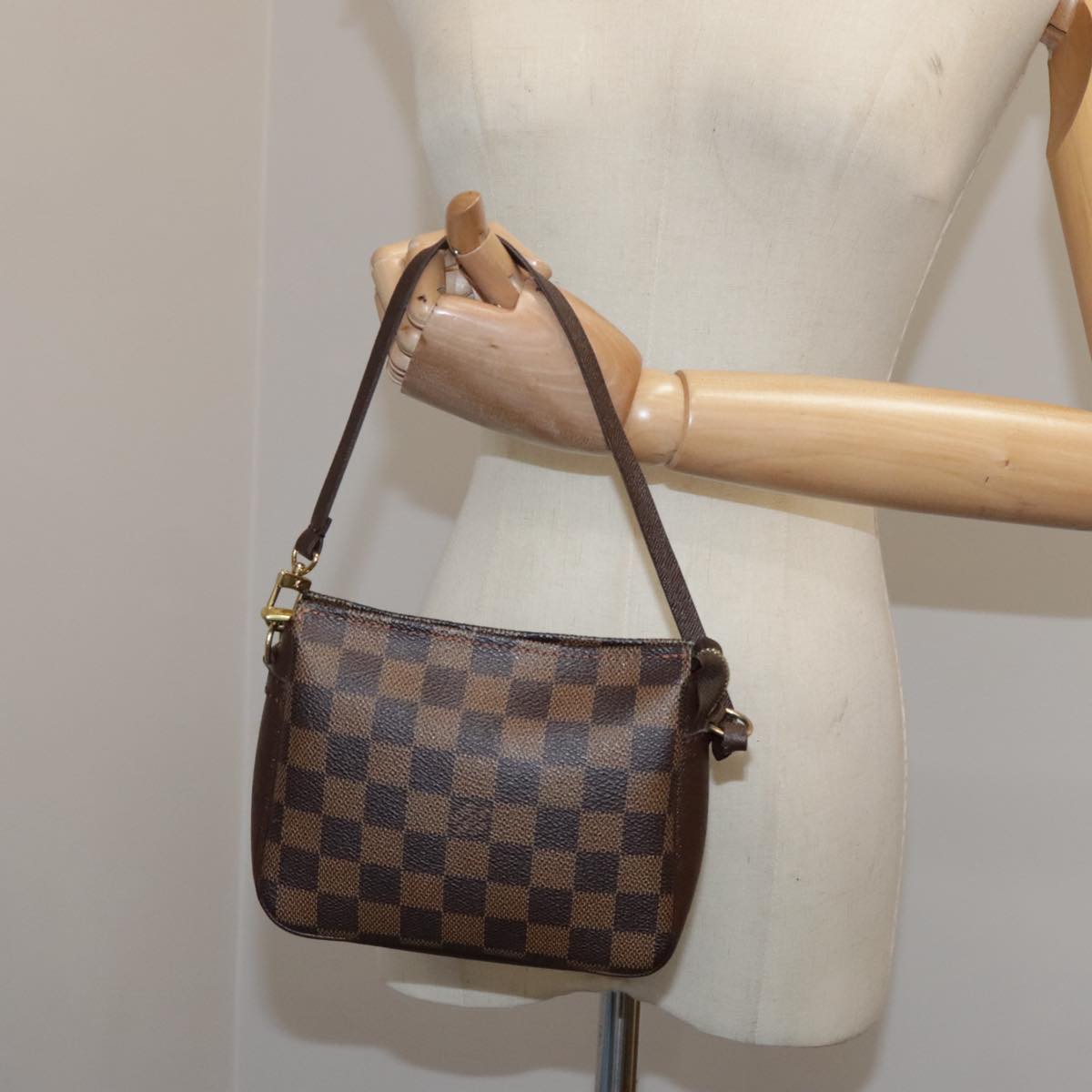 LOUIS VUITTON Damier Ebene Trousse Makeup Pouch N51982 LV Auth ki5220