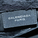 BALENCIAGA Hand Bag Suede 2way Black Silver 305572 Auth ki5224V-17