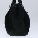 BALENCIAGA Hand Bag Suede 2way Black Silver 305572 Auth ki5224V-3