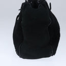 BALENCIAGA Hand Bag Suede 2way Black Silver 305572 Auth ki5224V-4