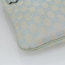GUCCI GG Canvas Shoulder Bag Light Blue Gold 257246 Auth ki5234-14