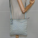 GUCCI GG Canvas Shoulder Bag Light Blue Gold 257246 Auth ki5234-21