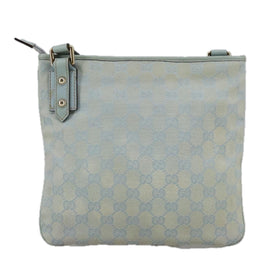 GUCCI GG Canvas Shoulder Bag Light Blue Gold 257246 Auth ki5234 - 0
